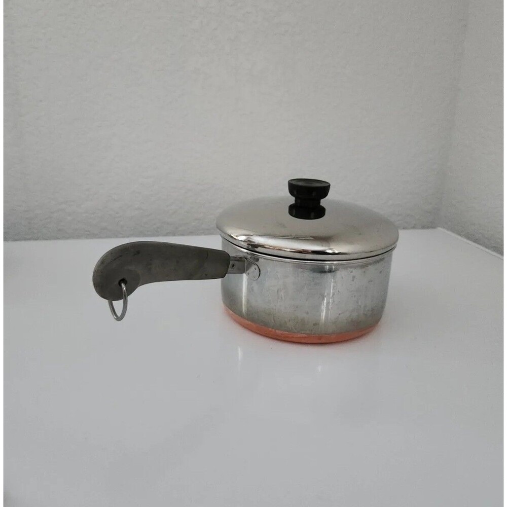 Revere Ware 1801 Vintage 2 QT Sauce Pan Pot Copper Bottom & Stainless Steel 87